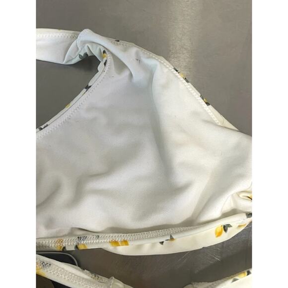 Abercrombie & Fitch Bikini Yellow Lemon Print High Waist Swimsuit Sz L - Picture 8 of 15